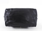 Longchamp Black Leather Folding Travel Tote Bag