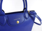Longchamp Cobalt Blue Le Pliage Heritage Leather Two Way Bag