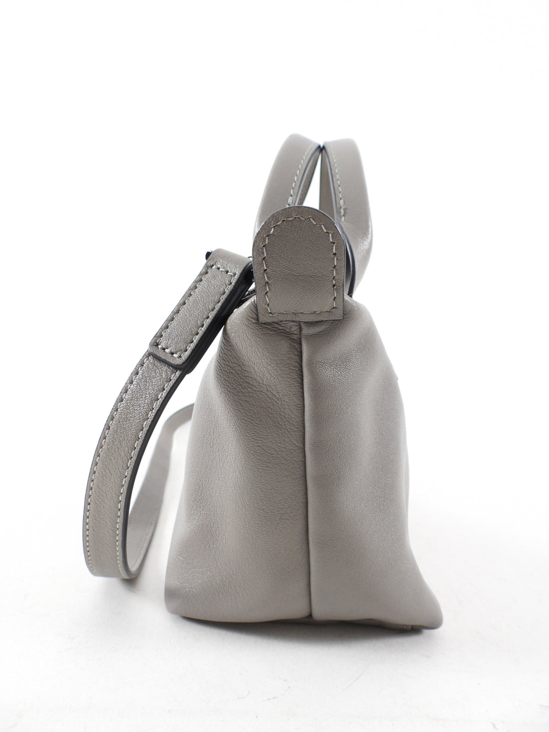 Longchamp Le Pliage Grey Leather Xtra XS Crossbody Bag