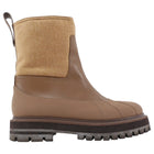 Loro Piana Taupe Leather Cashmere Combo Regent Ankle Boots - 37