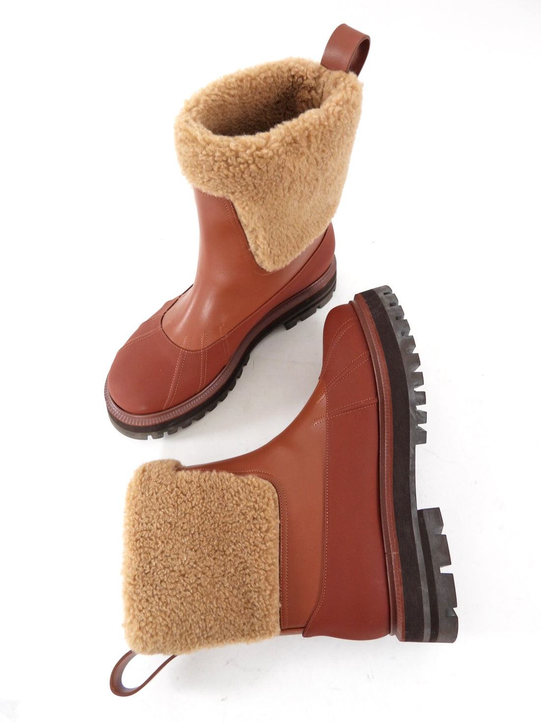 Loro Piana Brown Shearling Regent Duck Boot - 37