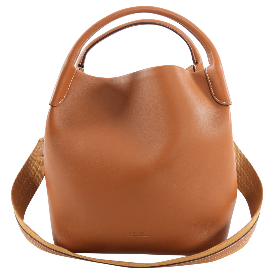 Loro Piana Tan Leather Large Bale Bucket Shoulder Bag