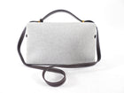 Loro Piana Extra L27 Grey Cashmere and Dark Brown Leather Zip Bag