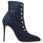 Louboutin Navy Frenchissima Suede Heels Ankle Boot - 40