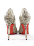 Louboutin Grey Corneile Ostrich Pumps - 37.5