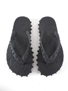 Christian Louboutin Black Flat Stud Rubber Thong Flip Flops - 37