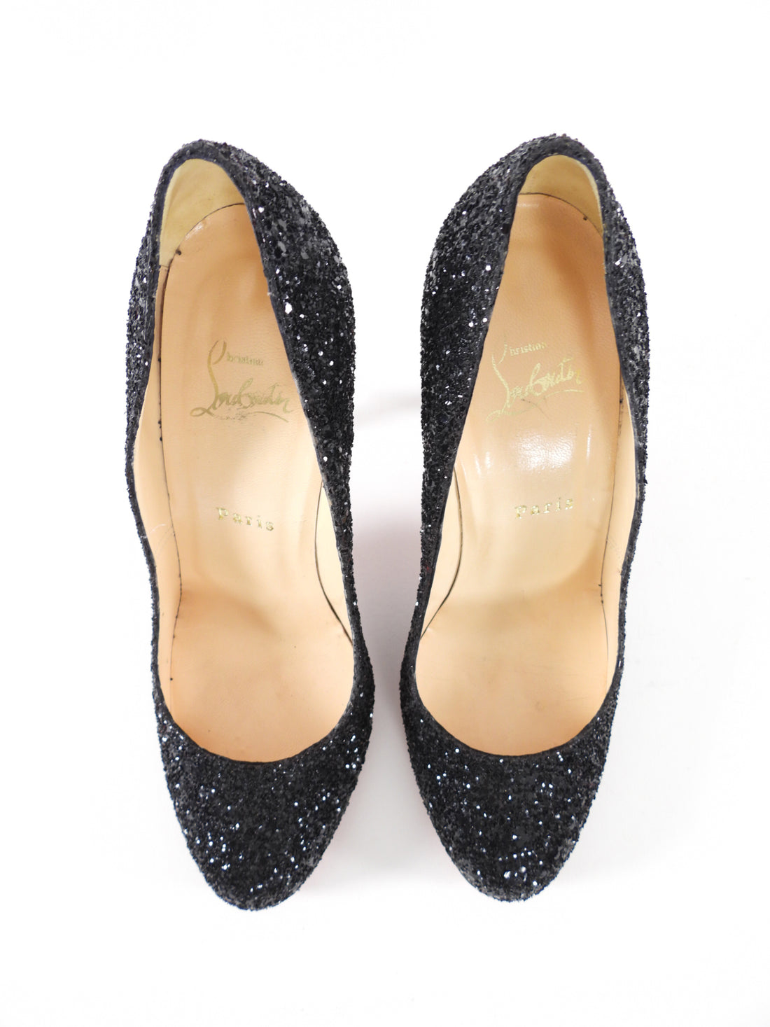 Christian Louboutin Ron Ron 100 Coarse Glitter Pumps - 39