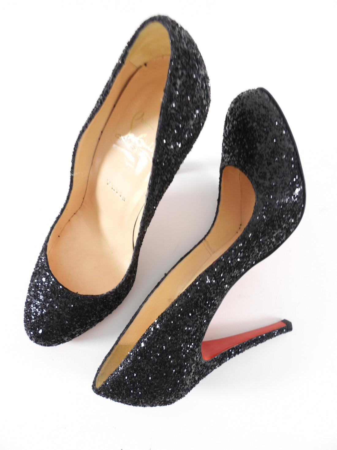 Christian Louboutin Ron Ron 100 Coarse Glitter Pumps - 39