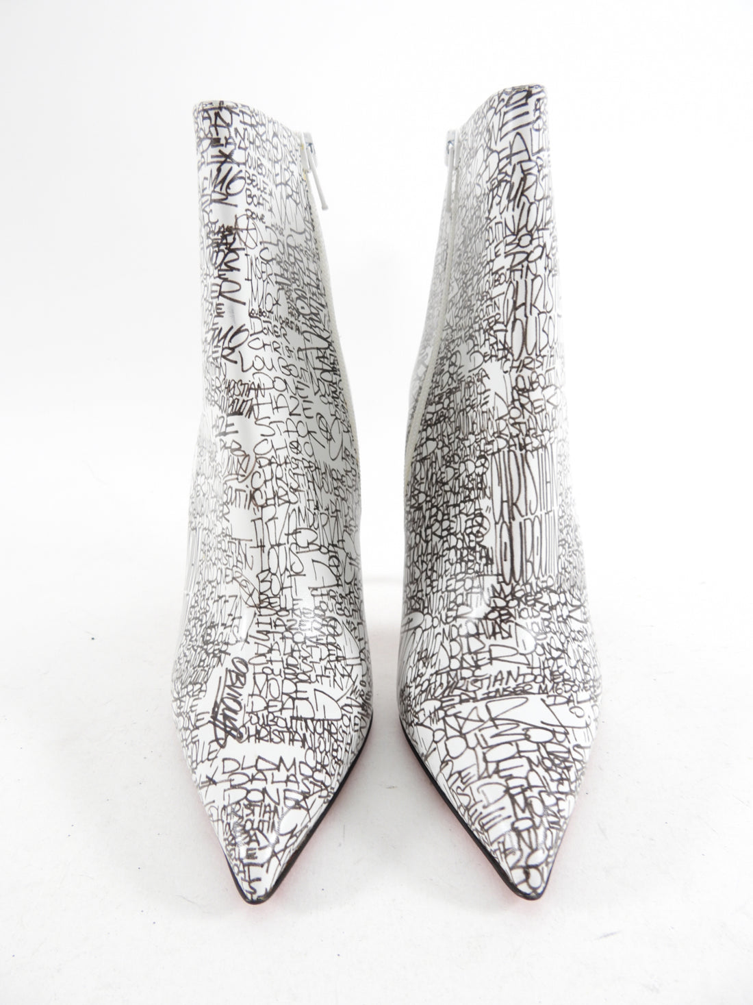Christian Louboutin Graffiti Scribble White Leather So Kate Ankle Boot Christian Louboutin Graffiti Scribble White Leather So Kate Ankle Boot
