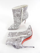 Christian Louboutin Graffiti Scribble White Leather So Kate Ankle Boots - 37