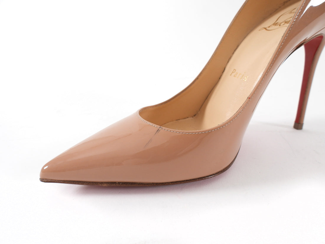 Christian Louboutin Nude Patent Leather So Kate 100 Pumps - 36