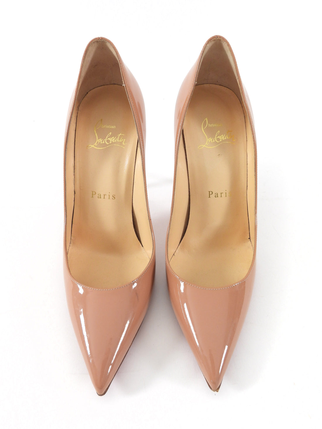 Christian Louboutin Nude Patent Leather So Kate 100 Pumps - 36