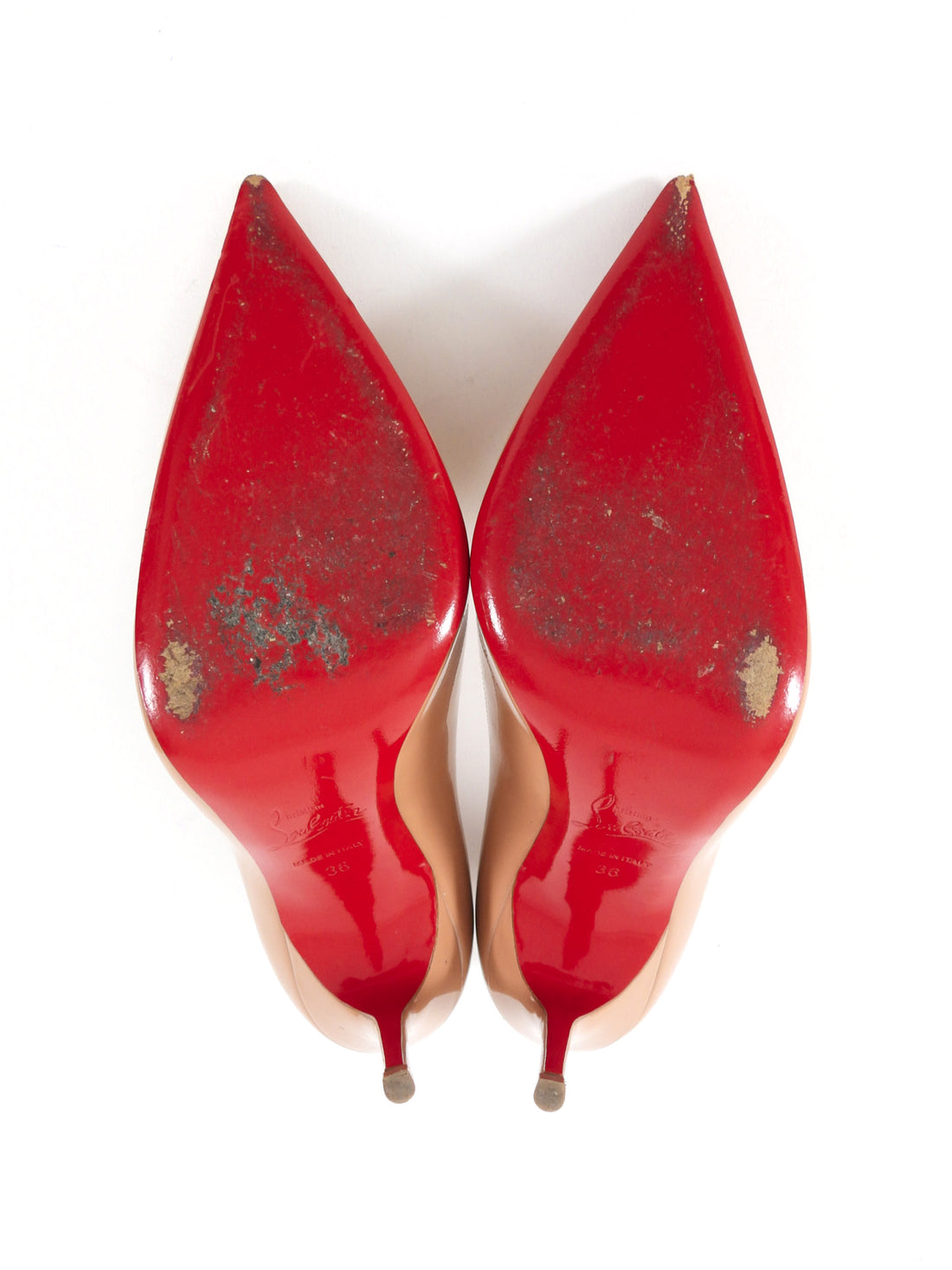 Christian Louboutin Nude Patent Leather So Kate 100 Pumps - 36