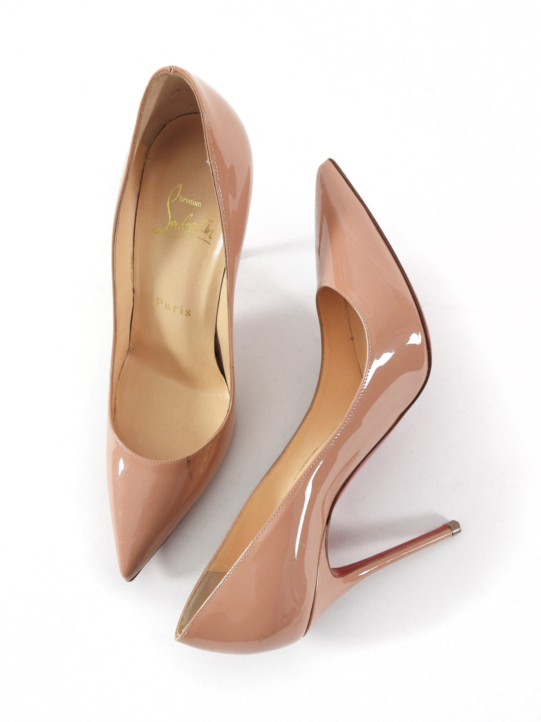 Christian Louboutin Nude Patent Leather So Kate 100 Pumps - 36