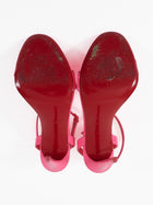 Christian Louboutin Hot Neon Pink Patent Ankle Strap Heels - 37.5