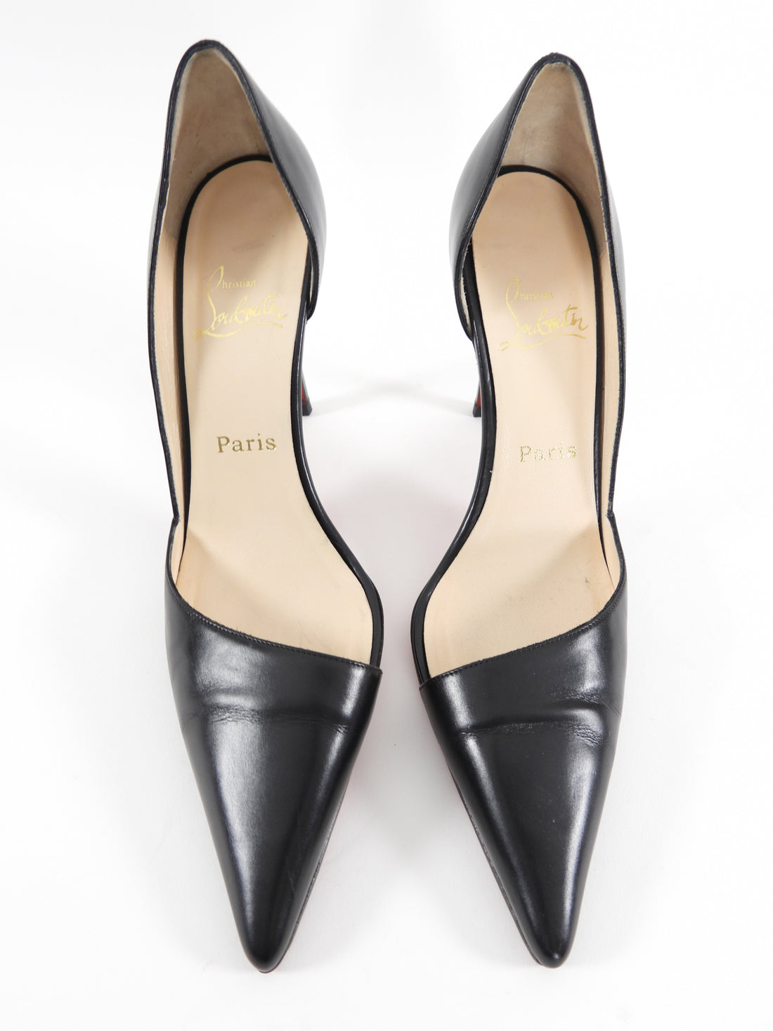 Louboutin Black Smooth Leather D'Orsay Pumps - 40 / 10