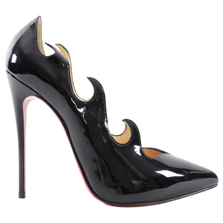 Christian Louboutin Black Patent Olavague 115 Pumps - 35.5