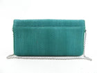 Christian Louboutin Green Exotic Riviera Clutch Bag