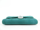 Christian Louboutin Green Exotic Riviera Clutch Bag