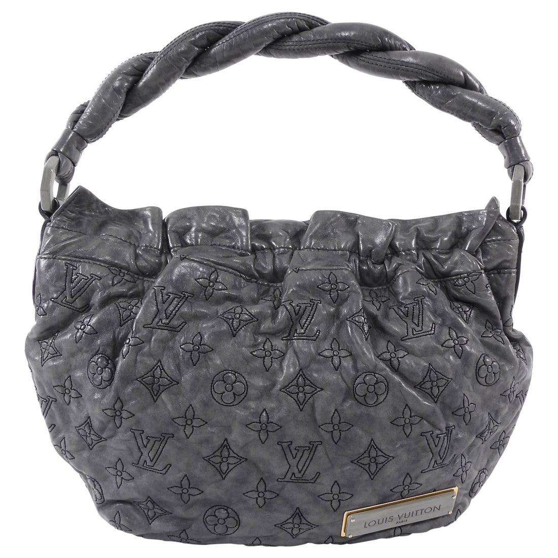 Louis Vuitton Grey Monogram Quilted Lambskin Olympe Numbus Hobo Bag PM