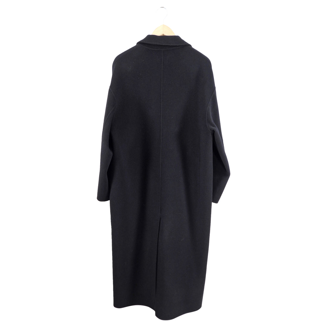 LouLou Studio Borneo Black Wool and Cashmere Oversized Double Breasted Coat - S