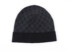 Louis Vuitton Damier Black and Grey Knit Beenie Hat