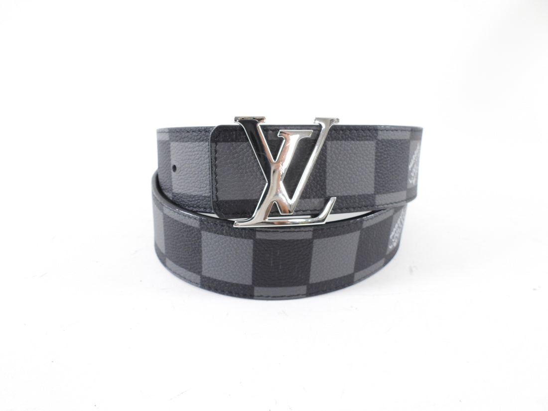 Louis Vuitton Large Damier Black and Grey Initiales Belt - 85 / 34