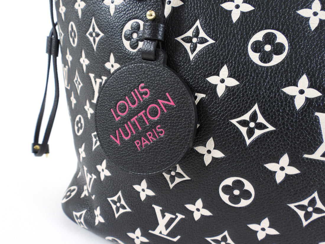Louis Vuitton Empreinte Spring In The City Neverfull MM Black White Pink