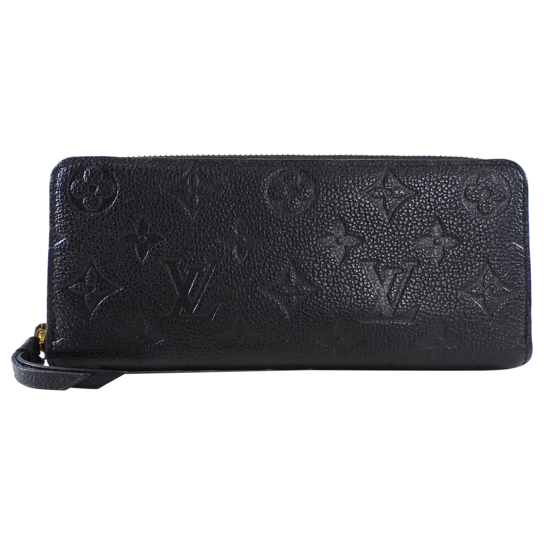Louis Vuitton Black Monogram Empreinte Leather Clemence Zip Wallet