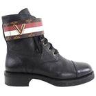 Louis Vuitton Black Leather Monogram Canvas Ranger Flat Boot - 40 / 9