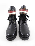 Louis Vuitton Black Leather Monogram Canvas Ranger Flat Boot - 40 / 9