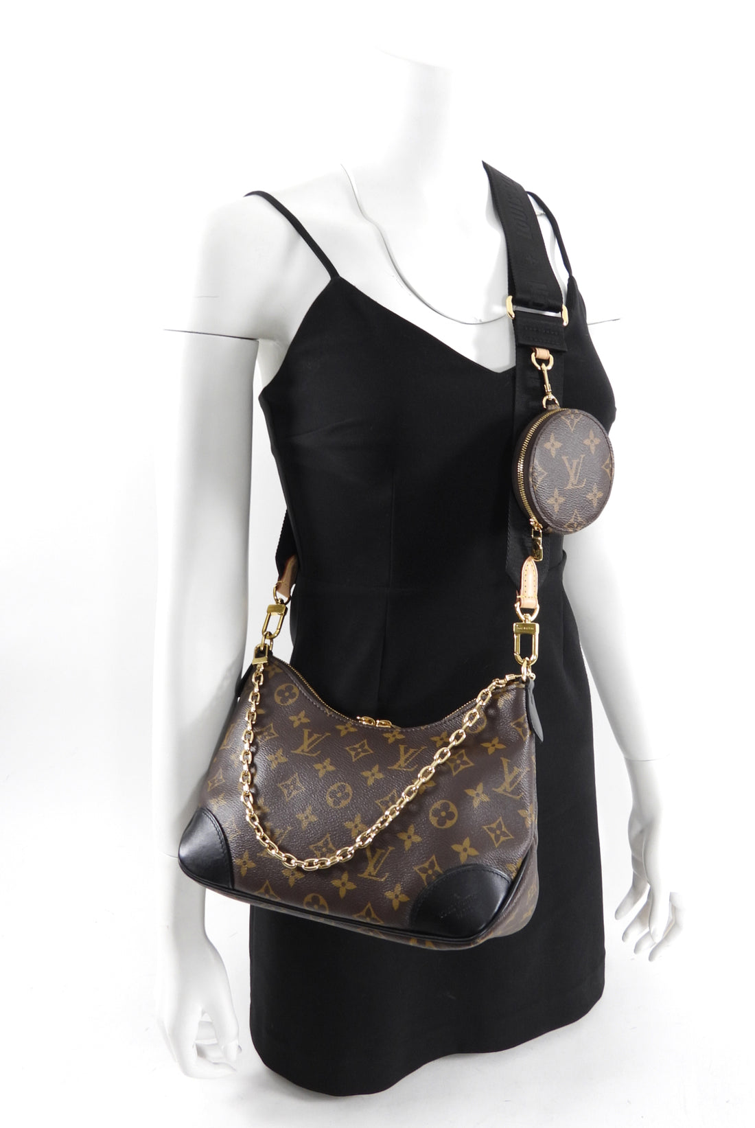 Louis Vuitton Monogram Boulogne Two Way Bag with Bandouliere Coin Strap