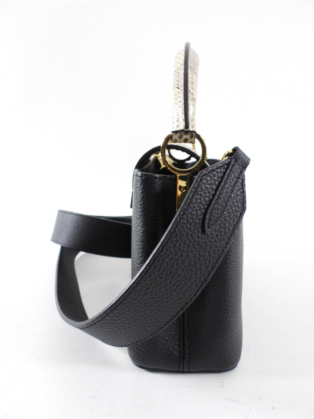 Louis Vuitton Capucines Mini Python and Black Leather Bag