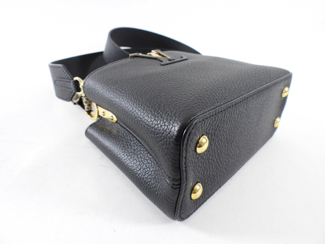Louis Vuitton Capucines Mini Python and Black Leather Bag