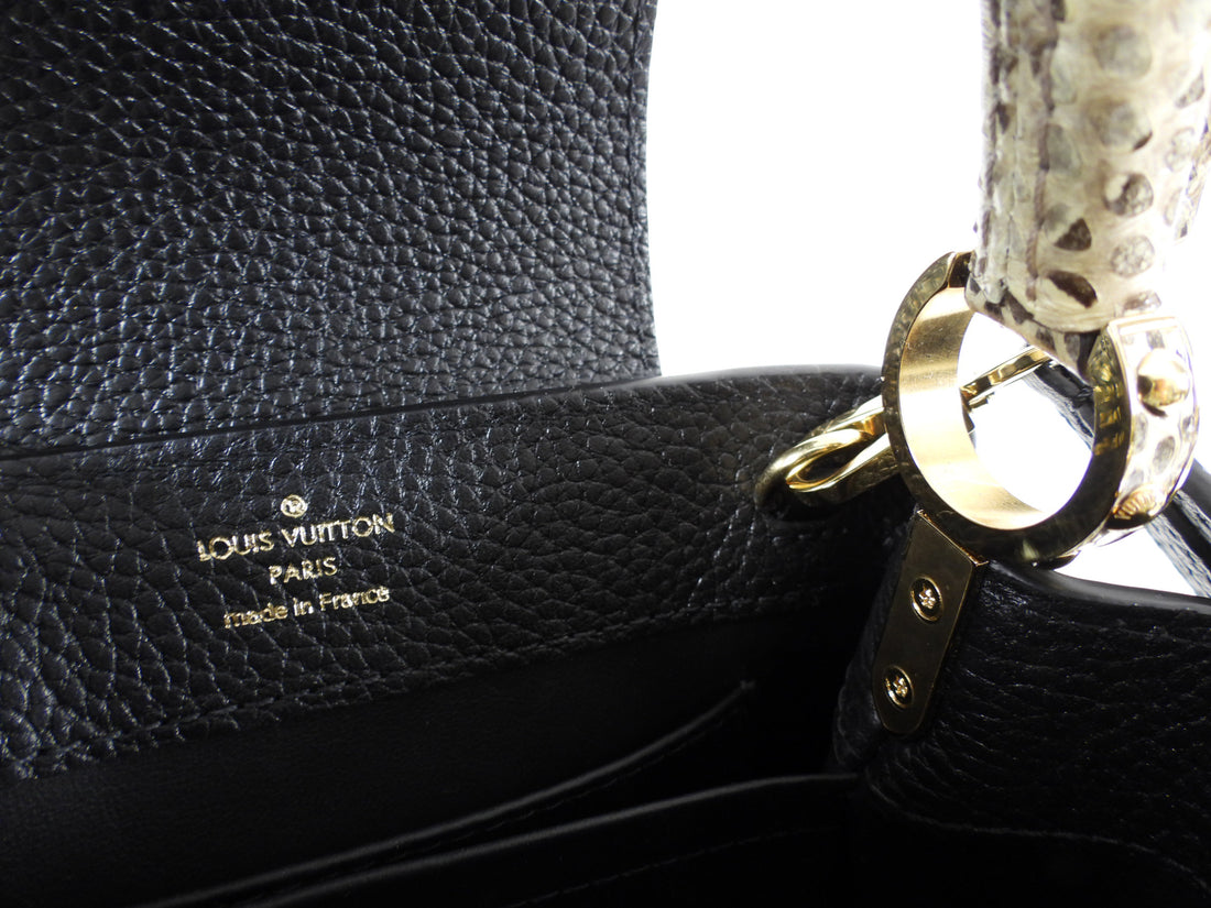 Louis Vuitton Capucines Mini Python and Black Leather Bag
