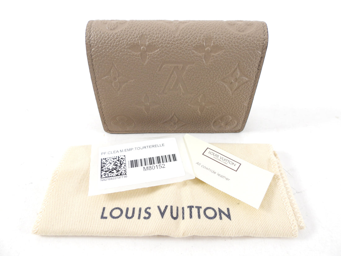 Louis Vuitton Taupe Empreinte Leather Compact Portefeuille Clea Wallet