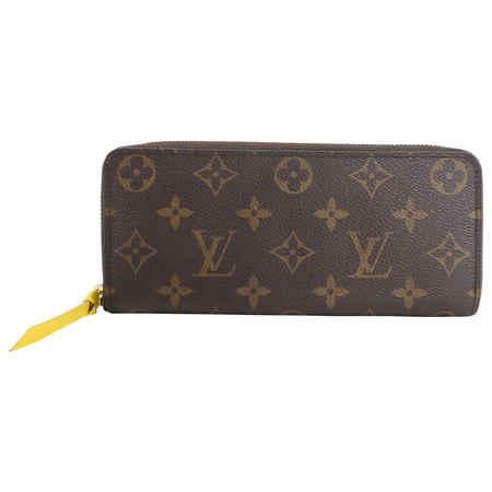 Louis Vuitton Monogram Clemence Wallet with Yellow Interior
