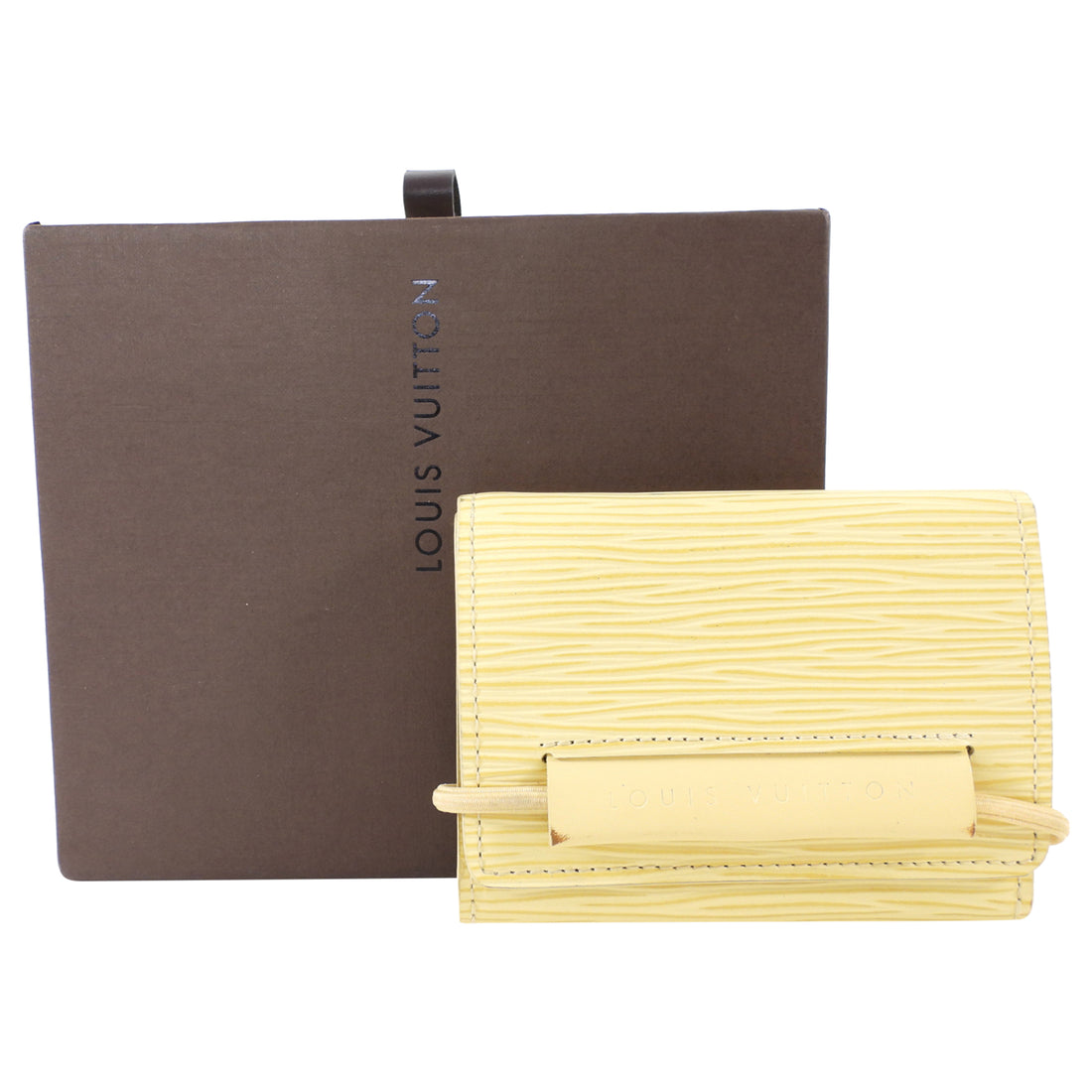 Louis Vuitton Light Yellow Epi Elastique Compact Wallet