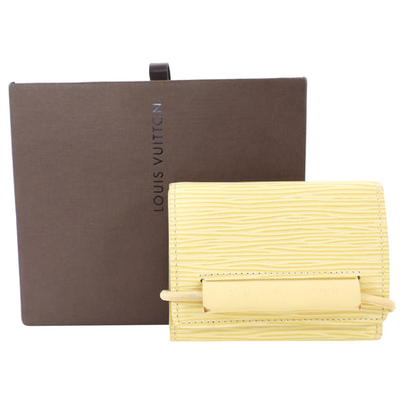 Louis Vuitton Light Yellow Epi Elastique Compact Wallet