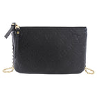 Louis Vuitton Black Empreinte Leather Double Zip Pochette Chain Bag