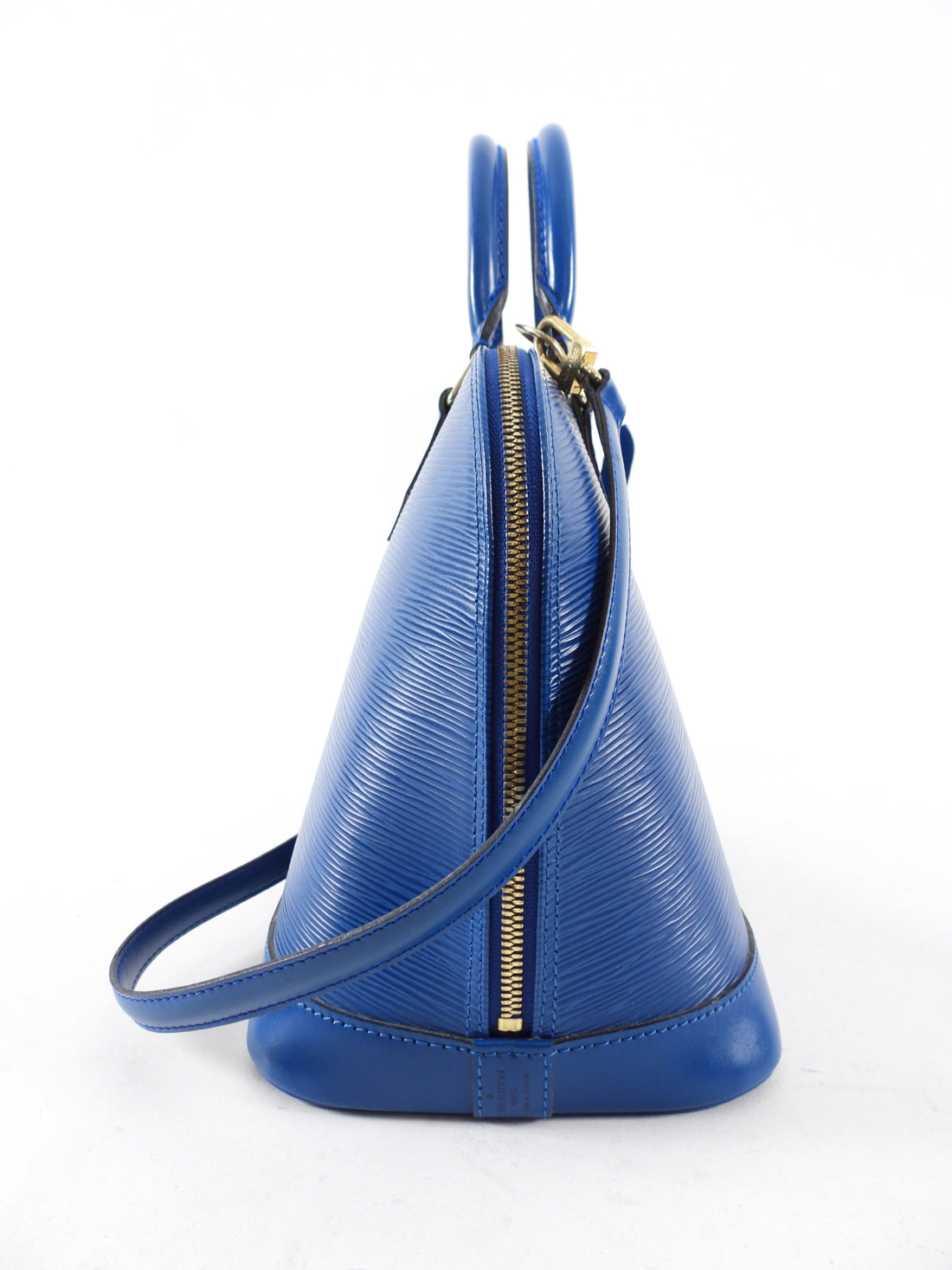 Louis Vuitton Vintage 1996 Blue Epi Alma MM Bag with Strap