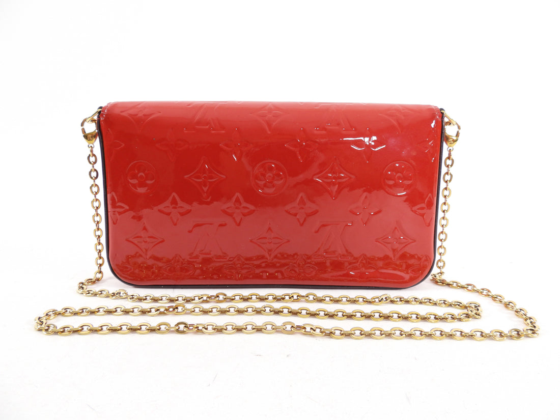 Louis Vuitton Cherry Red Vernis Felicie Pouch Pochette Bag