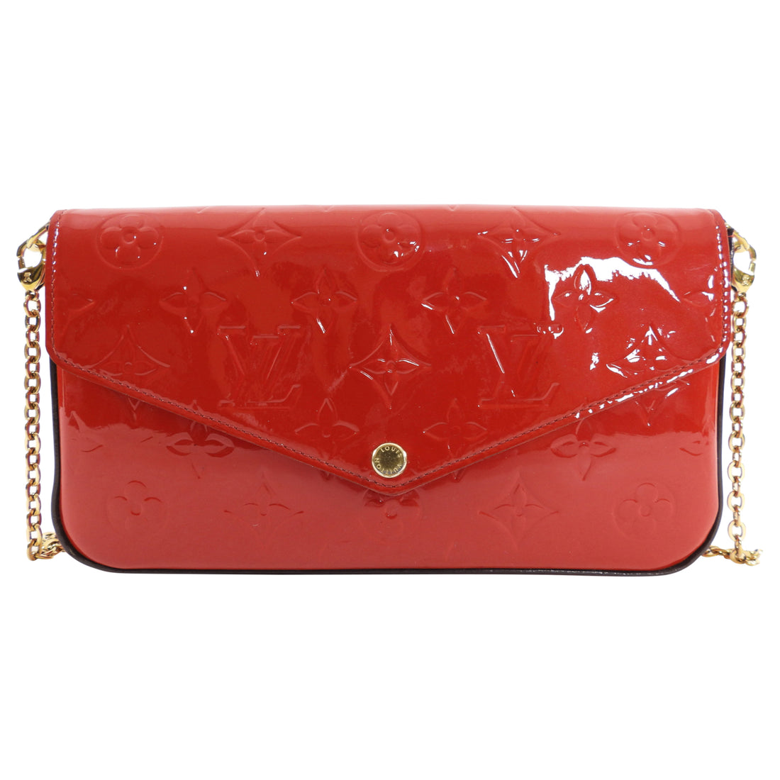 Louis Vuitton Cherry Red Vernis Felicie Pouch Pochette Bag