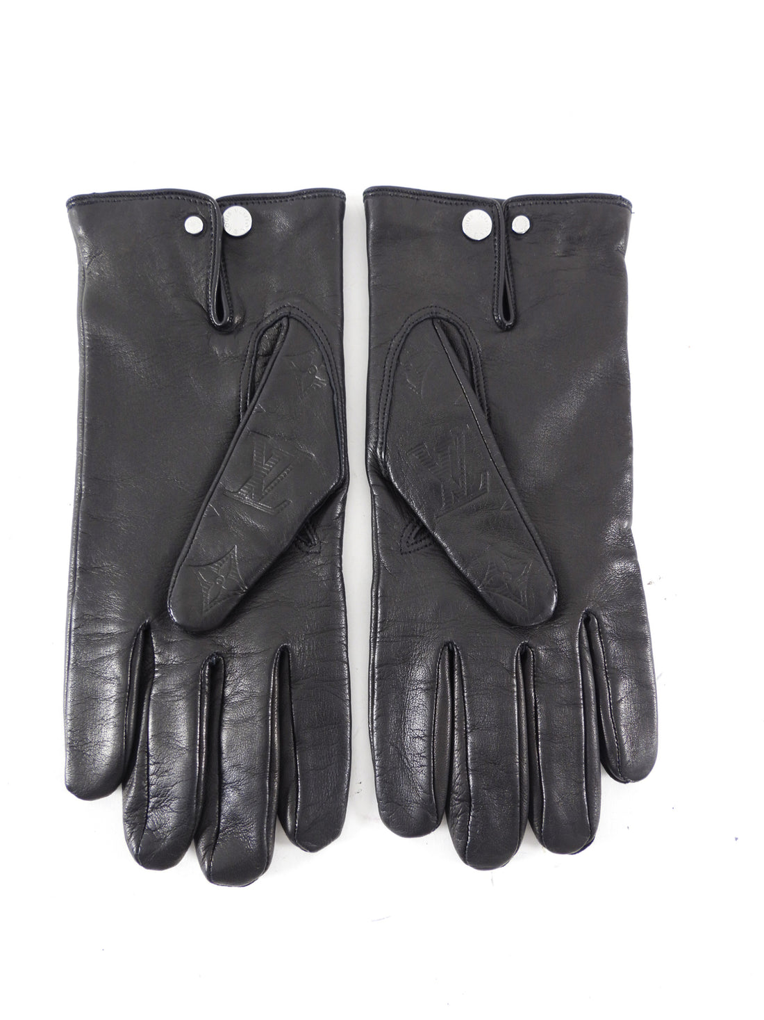Louis Vuitton Black Monogram Empreinte Leather Gloves - 9.5 (L)