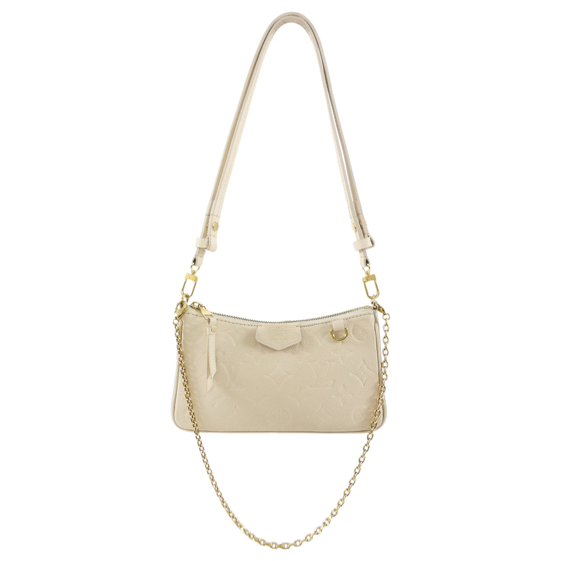 Louis Vuitton Ivory Empreinte Leather Easy Pouch Chain Pochette Bag