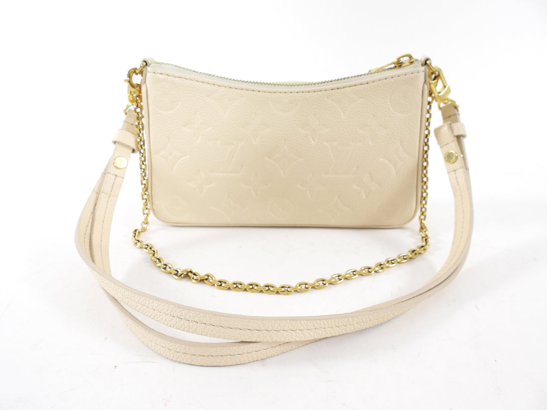 Louis Vuitton Ivory Empreinte Leather Easy Pouch Chain Pochette Bag