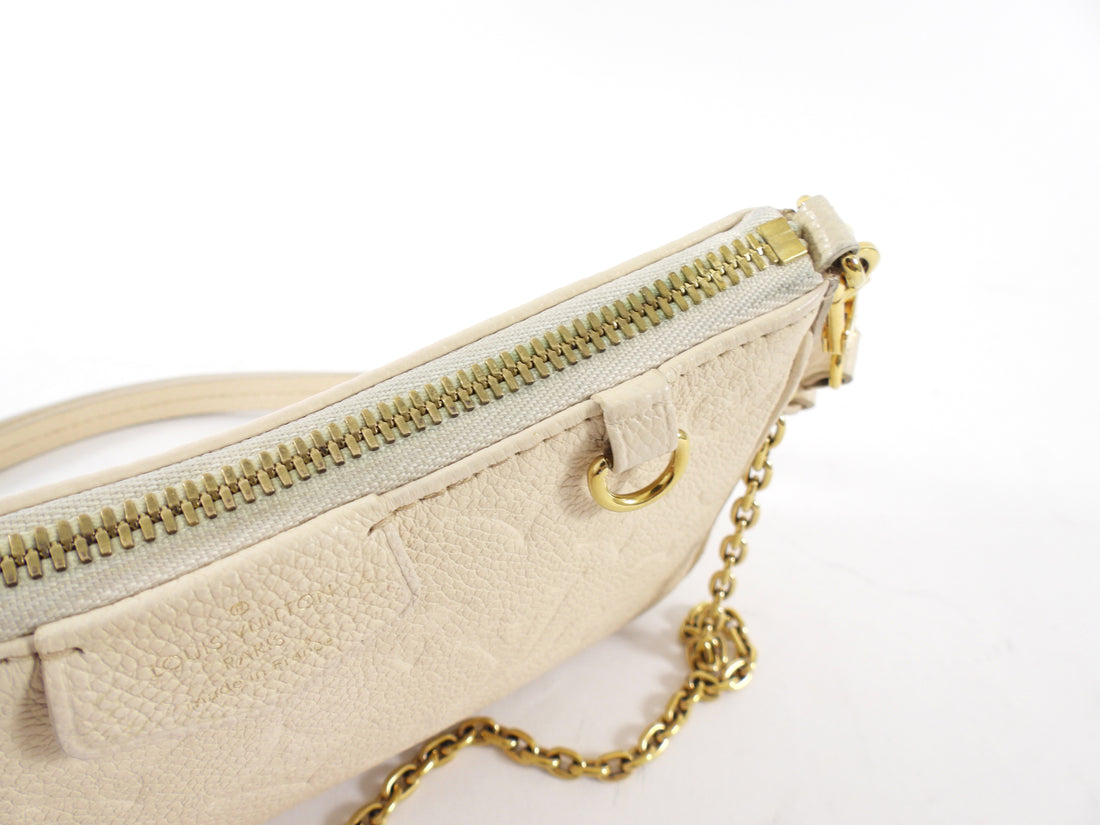 Louis Vuitton Ivory Empreinte Leather Easy Pouch Chain Pochette Bag