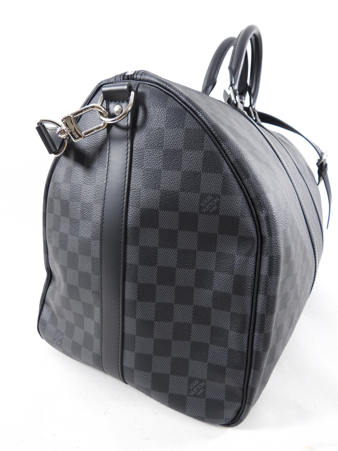 louis vuitton men's damier duffle luggage travel bag Louis Vuitton Keepall 55 Bandouliere Damier Graphite Travel Duffle Bag – I MISS YOU VINTAGE