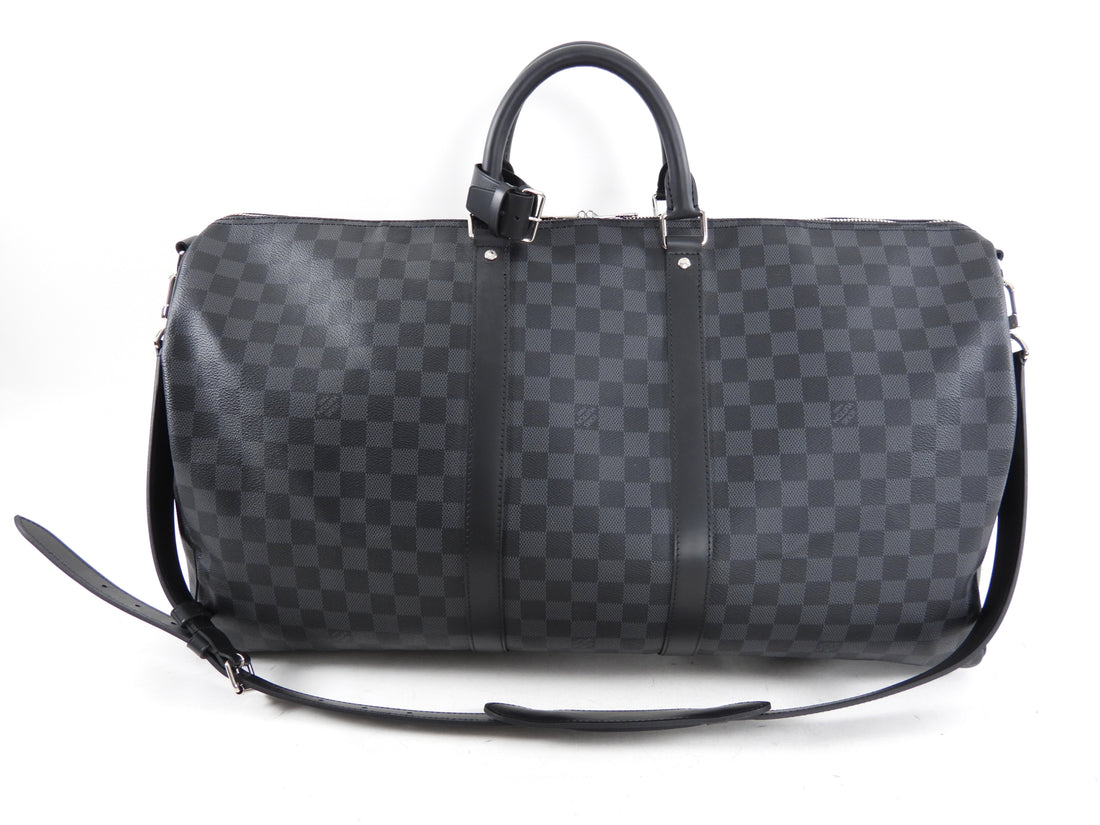 Louis Vuitton Keepall 55 Bandouliere Damier Graphite Travel Duffle Bag