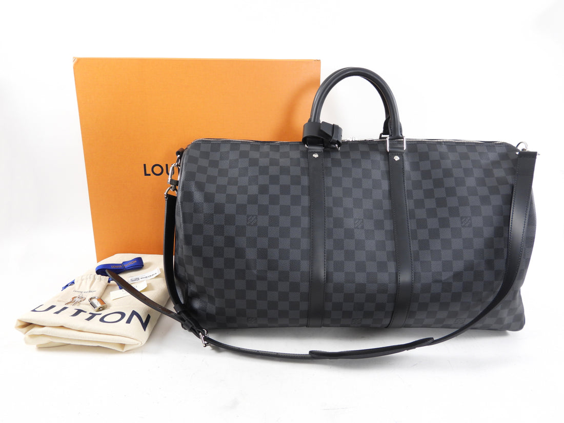 Louis Vuitton Keepall 55 Bandouliere Damier Graphite Travel Duffle